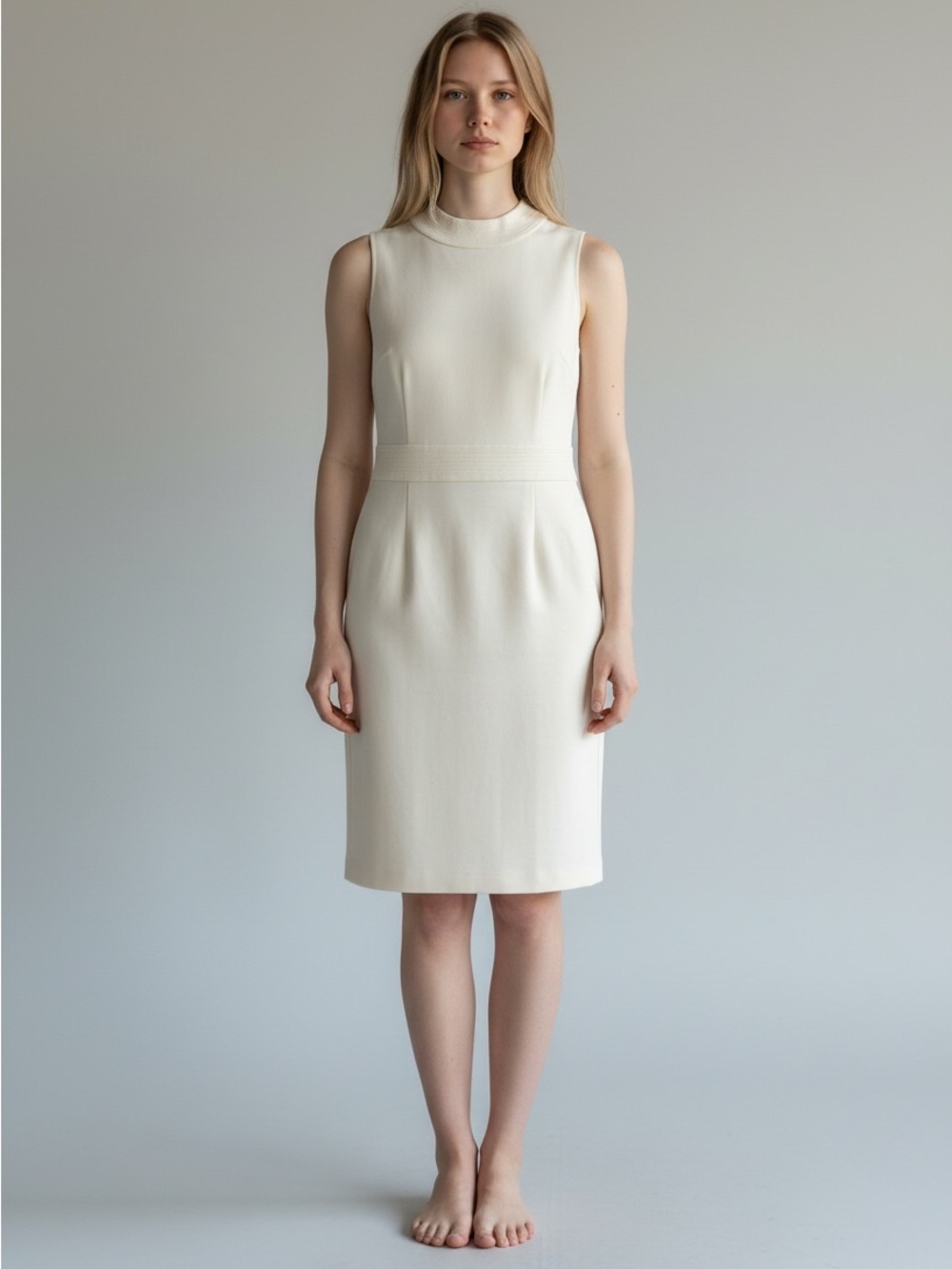 Banana Republic Ivory Sleeveless Sheath Dress Size 8